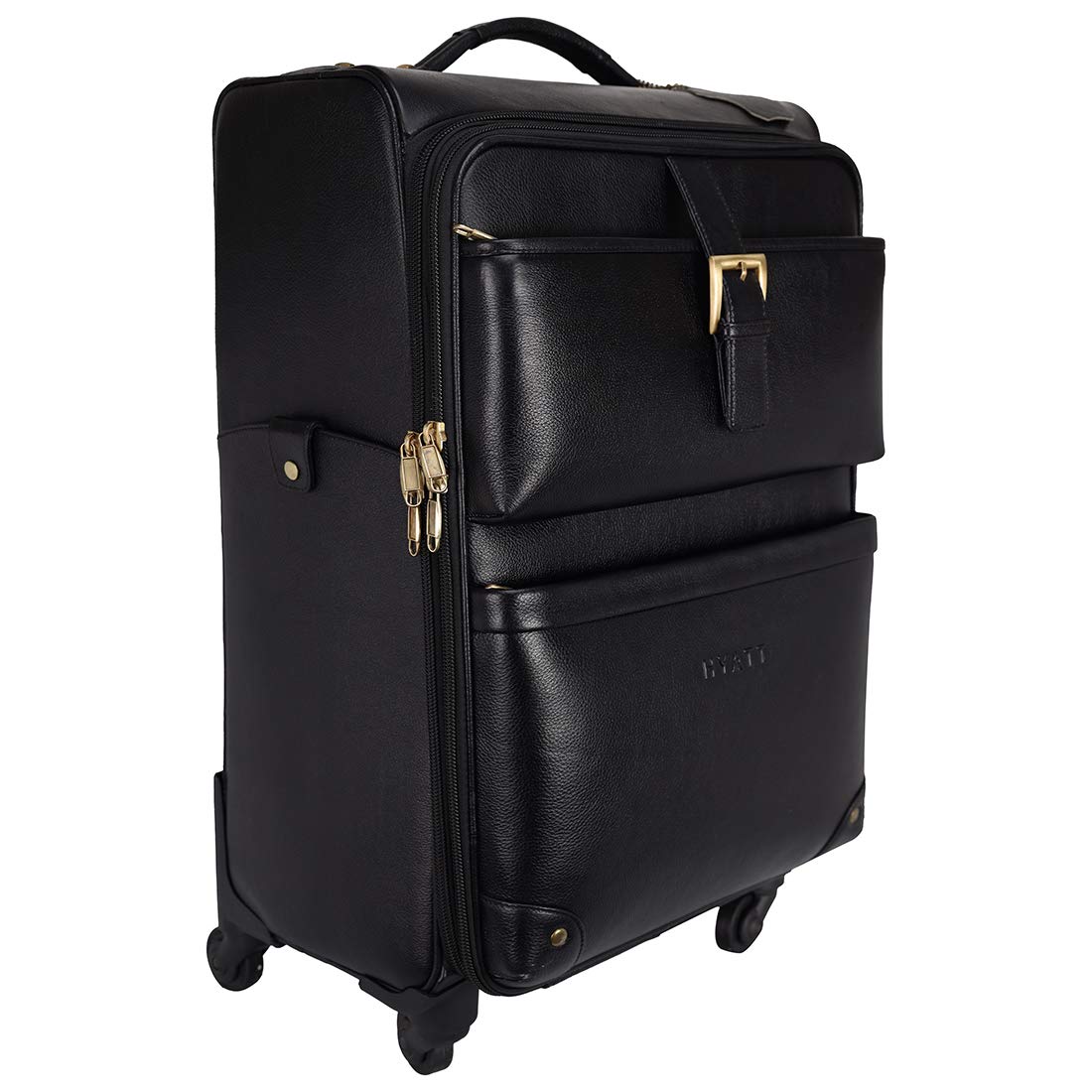 Genuine Leather Trolley bag Small Travel Bag - Large (Black) - Ambur Online  Leathers