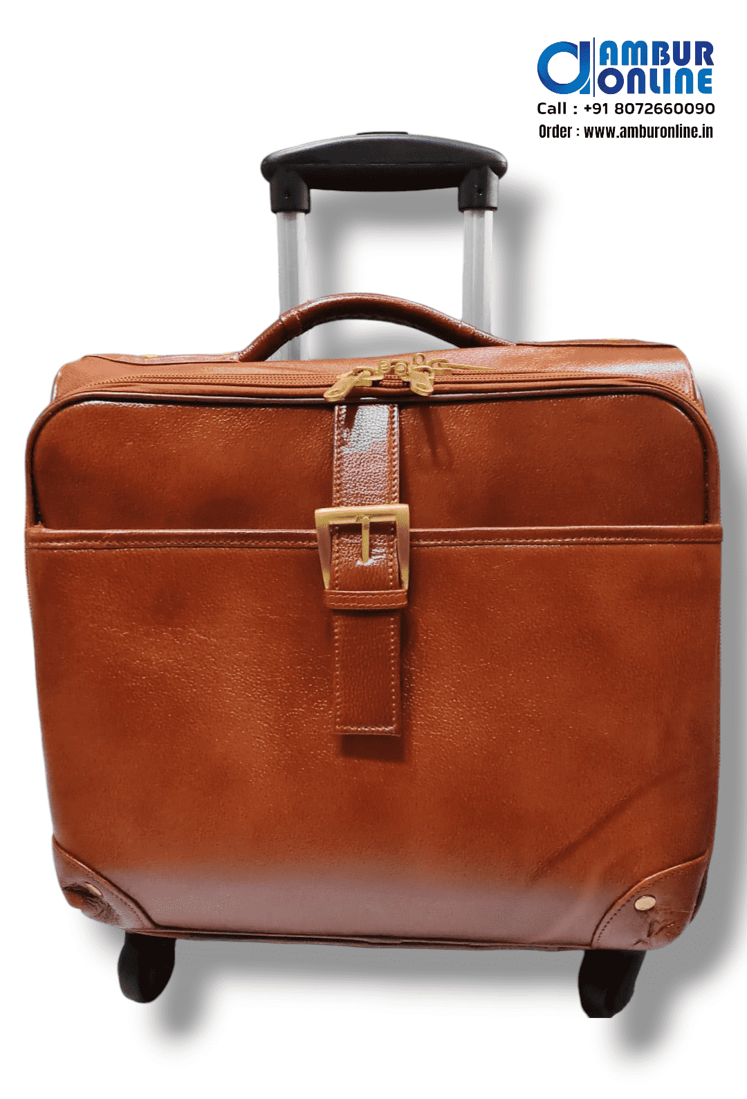 Leather Travel Trolley Luggage Bag - Martrin - Domini Leather